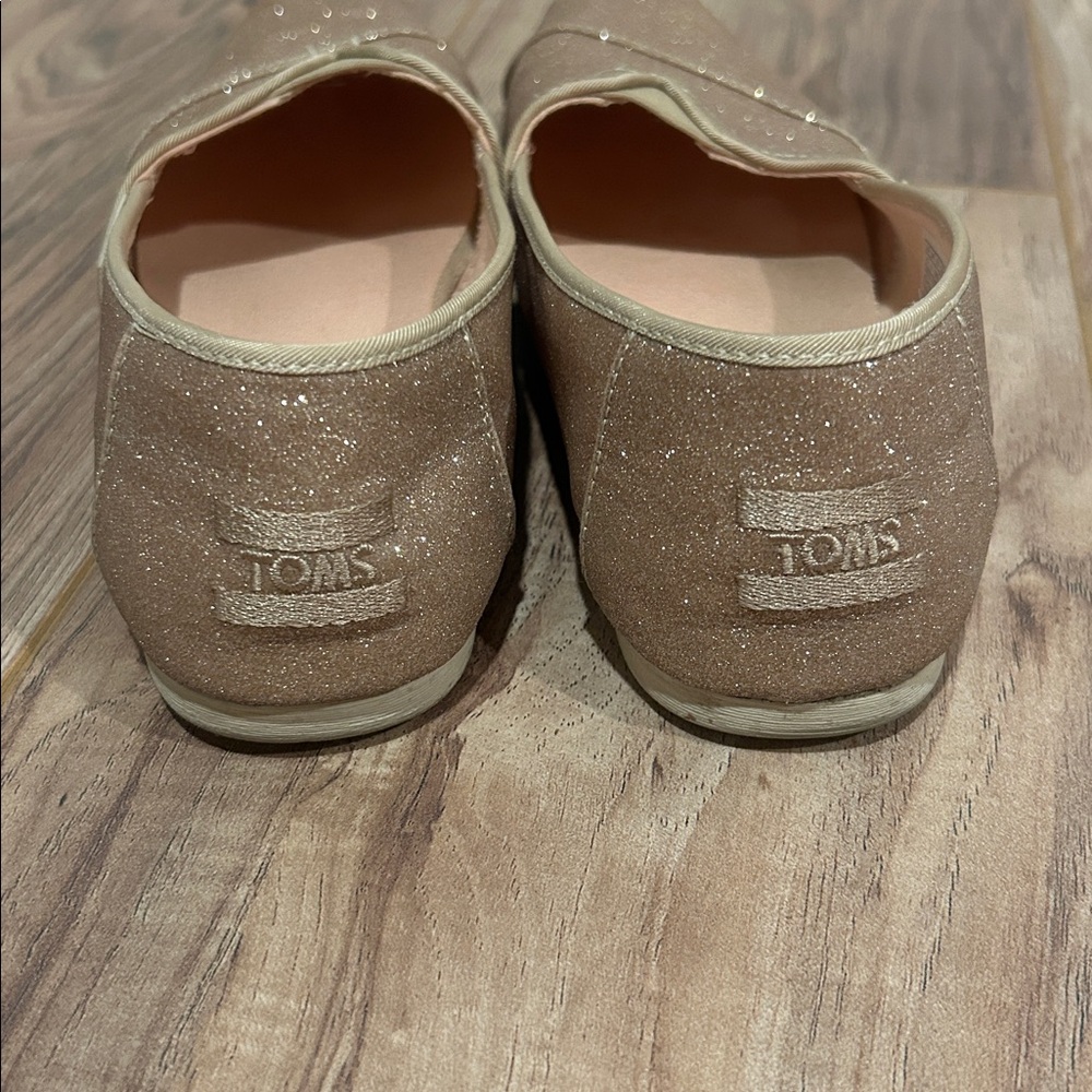 Toms Glitter Pink Slip-On Shoes - Picture 4 of 8